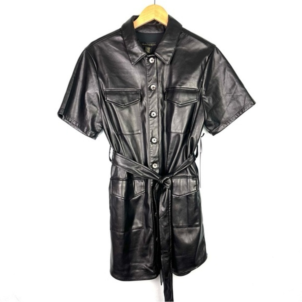 NWT🖤 Faux Black Leather Mini Dress